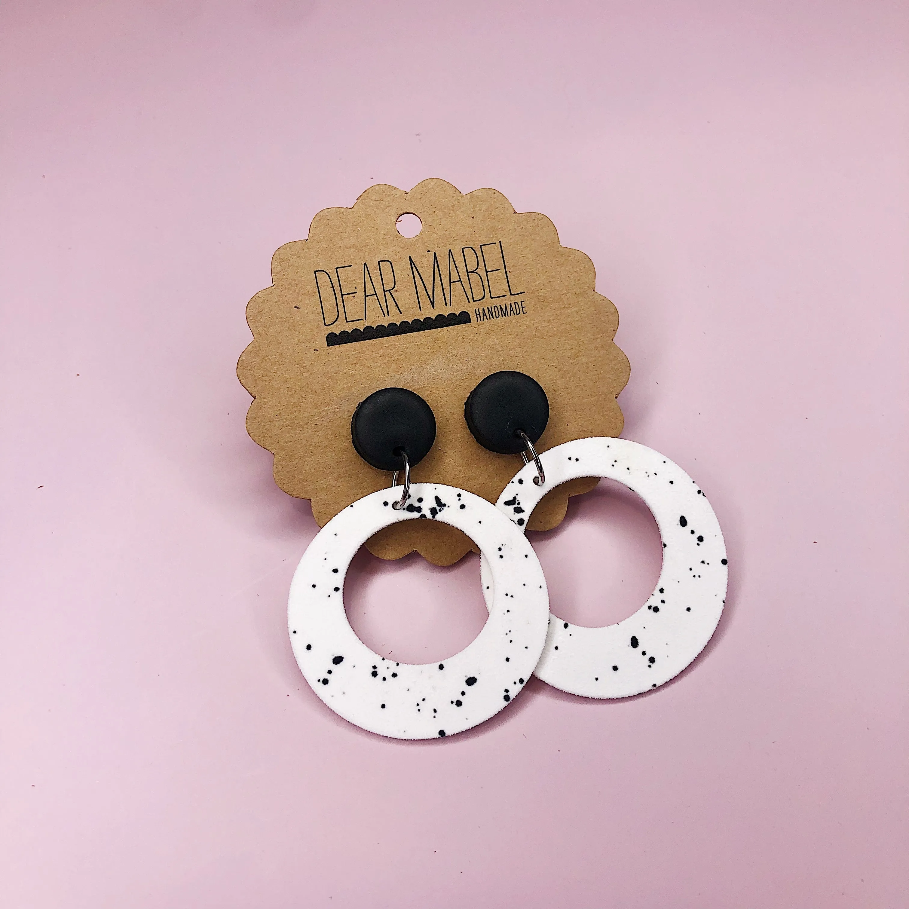 Dear Mabel Handmade - Dalmatian Earrings*