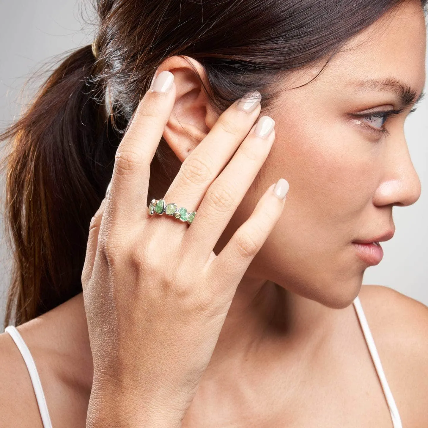 Delos Tsavorite and Peridot Ring