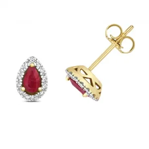 Diamond And Ruby Stud Earrings ED265R