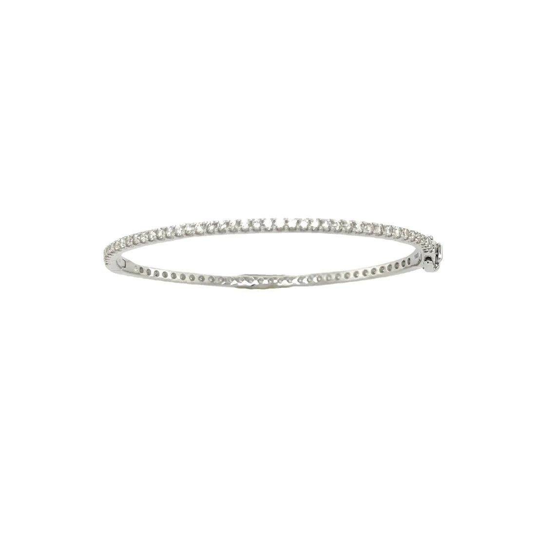 Diamond Bangle Bracelet in White Gold