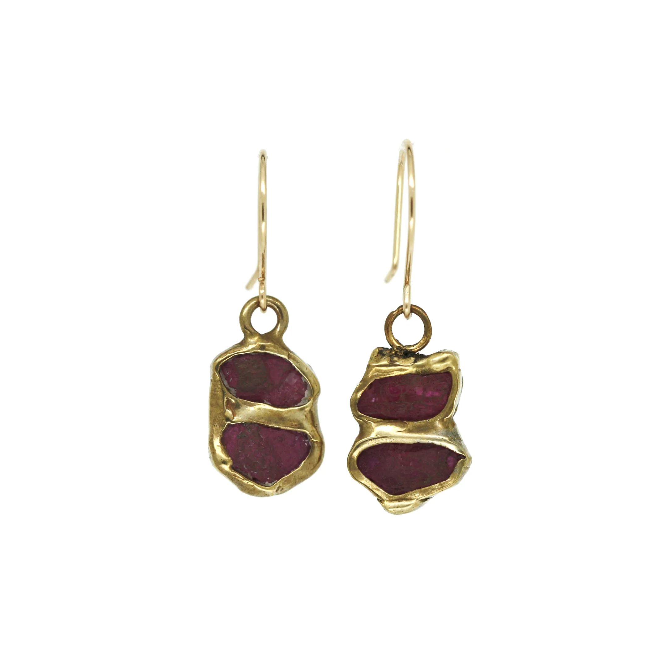 Double Sea Star Earrings (Ruby)
