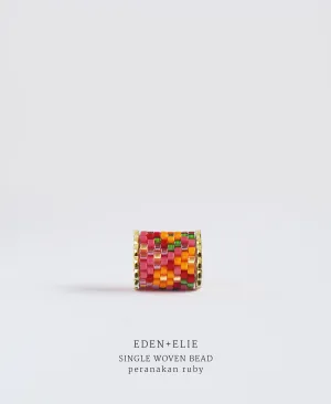 EDEN   ELIE Necklace Bar single bead   optional chain - peranakan ruby