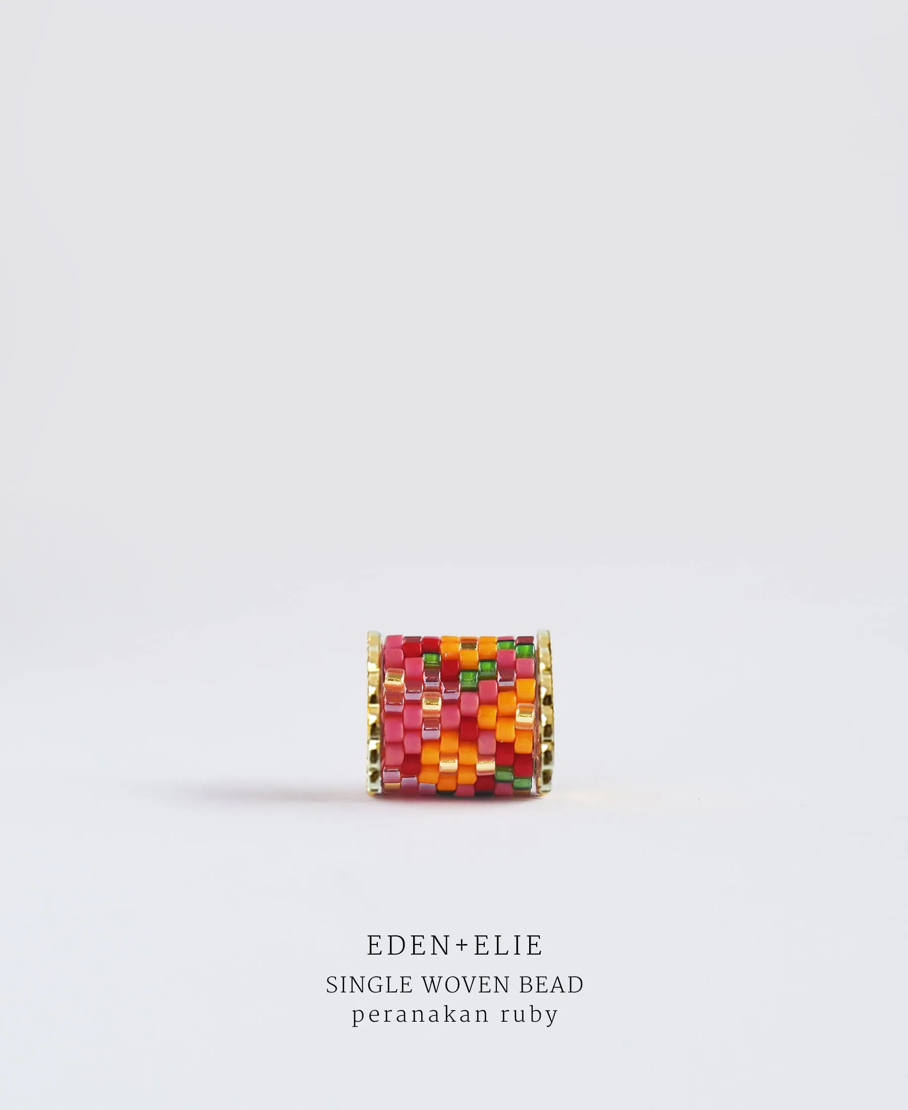 EDEN   ELIE Necklace Bar single bead   optional chain - peranakan ruby