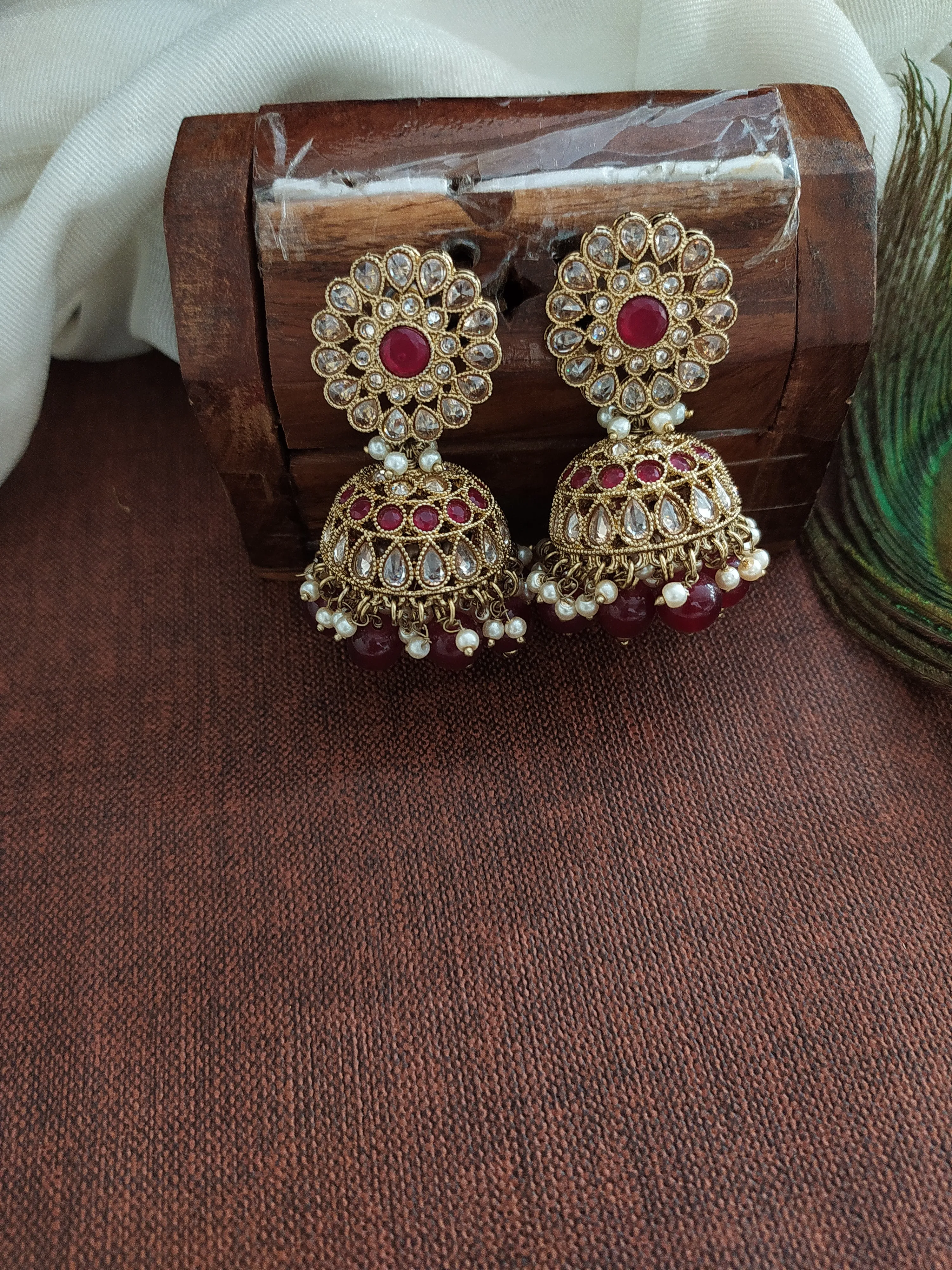 Elegant Mehandi Necklace Set with Beads and Pearl Drops