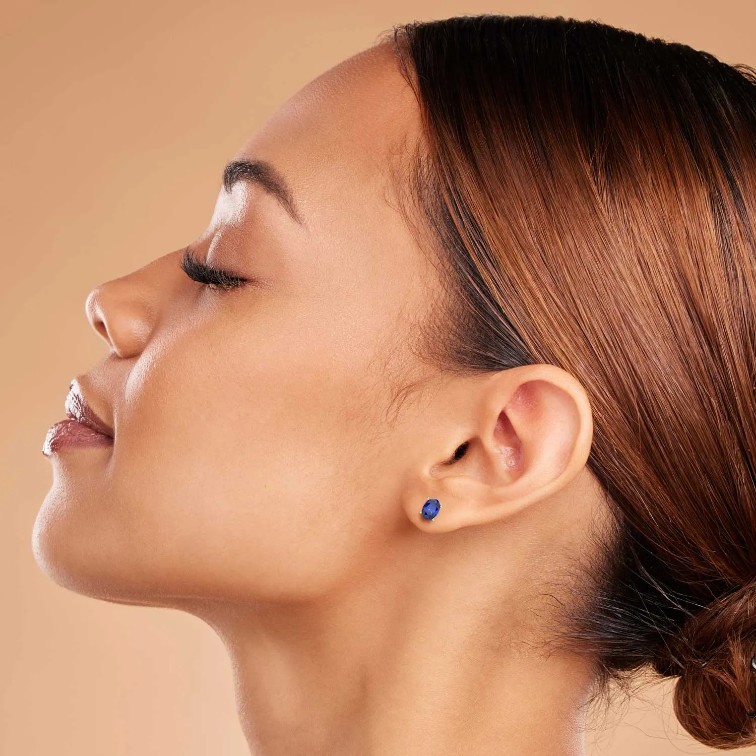 Elegant Oval Blue Sapphire Earrings in Sterling Silver - Irosk Australia®