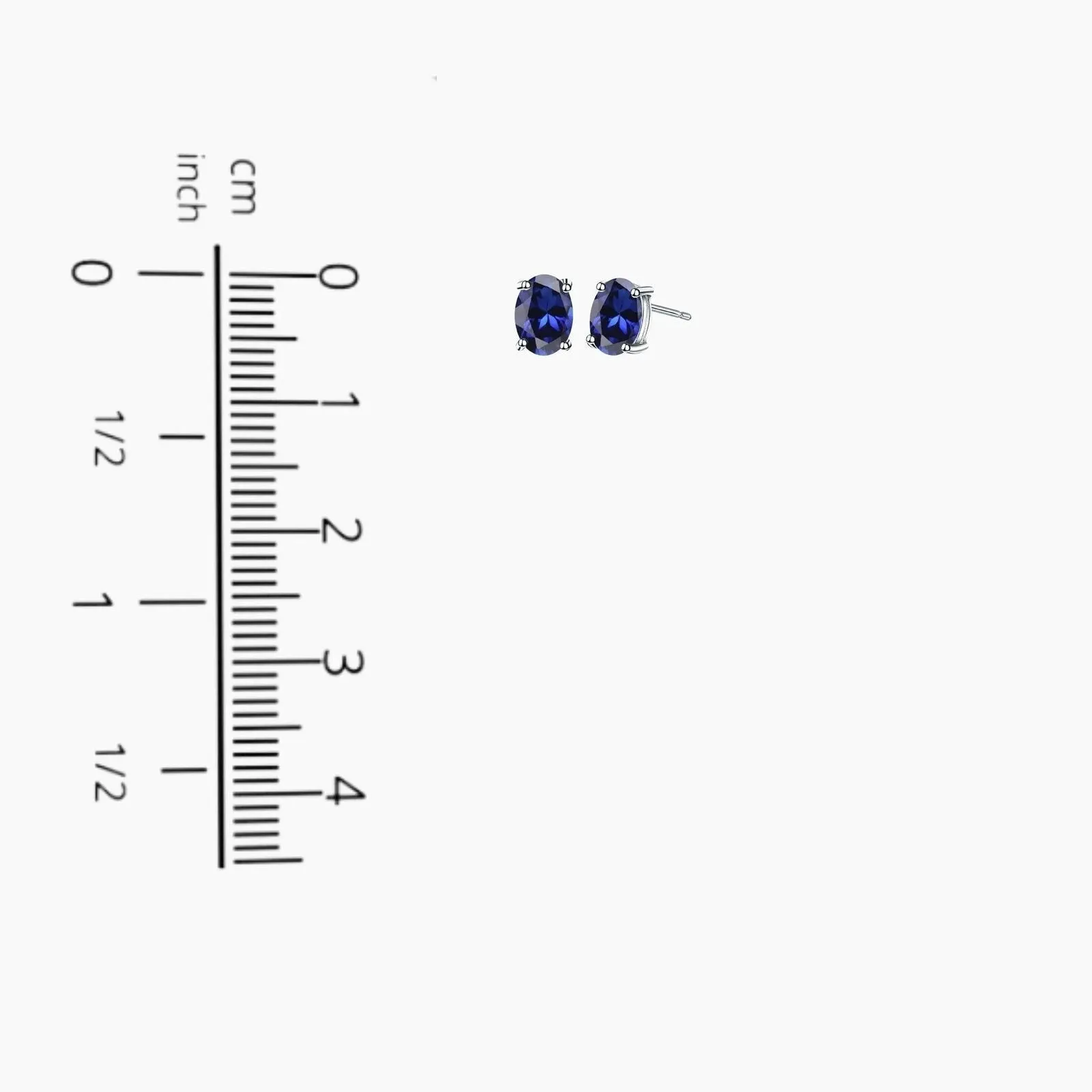 Elegant Oval Blue Sapphire Earrings in Sterling Silver - Irosk Australia®