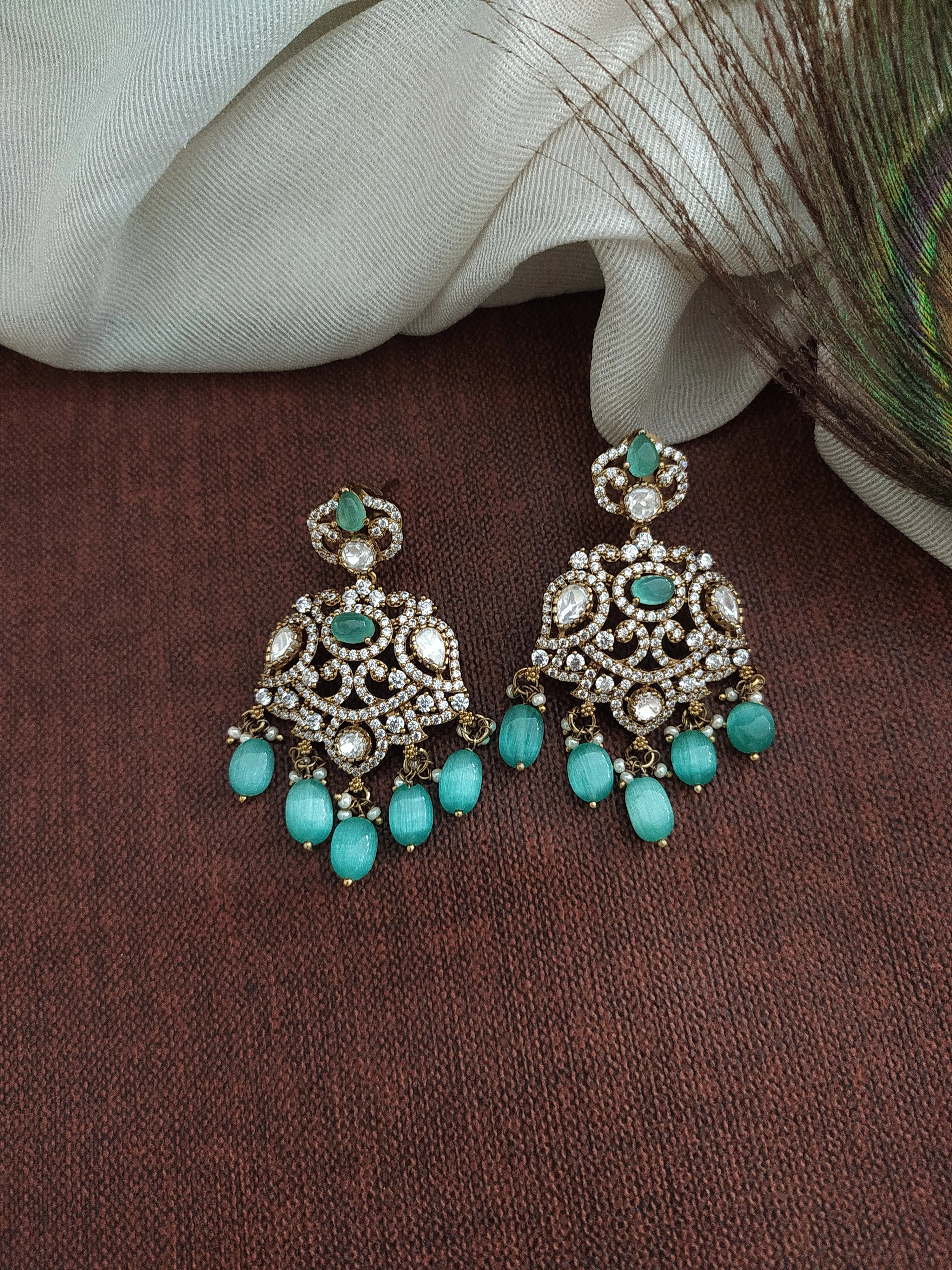 Elegant Victorian Necklace Sets in Pear-Shaped Moissanite Stones