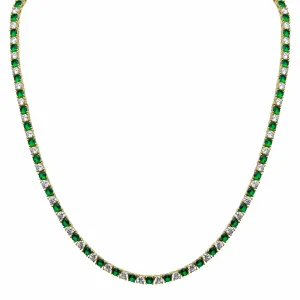 Emerald Diamond Tennis Necklace