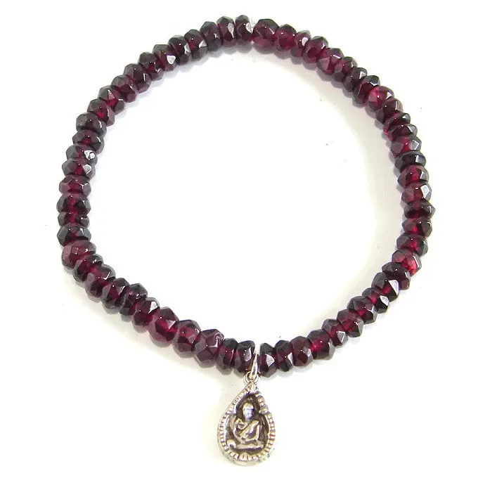 Enlighten Me Bracelet |  Buddha Garnet Bracelet | Love Wisdom