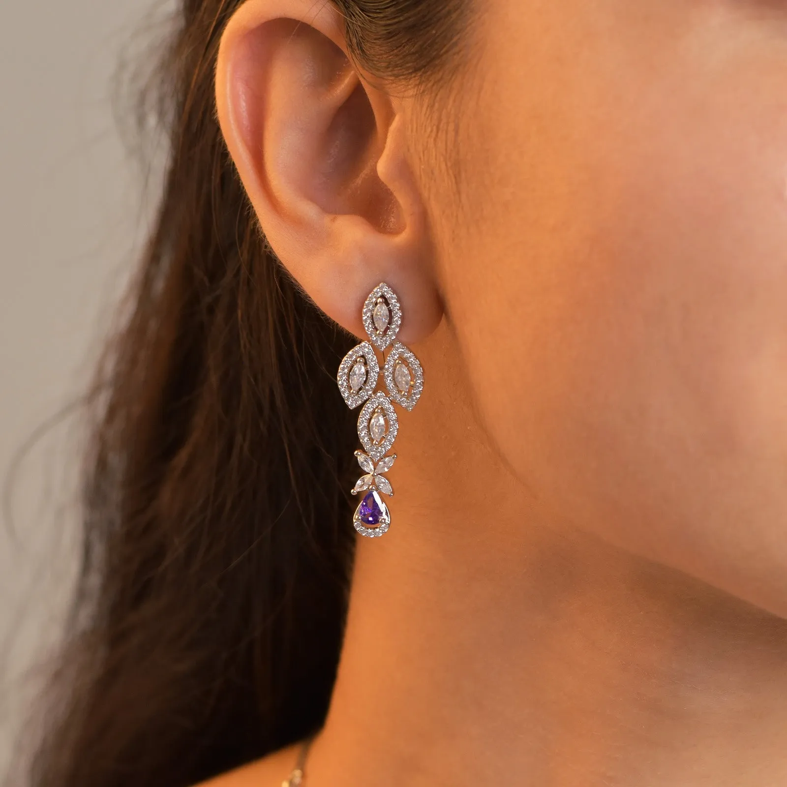 Eva Rhodium Cz Necklace