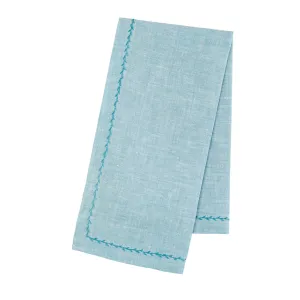 Feather Stitch Napkin Aquamarine