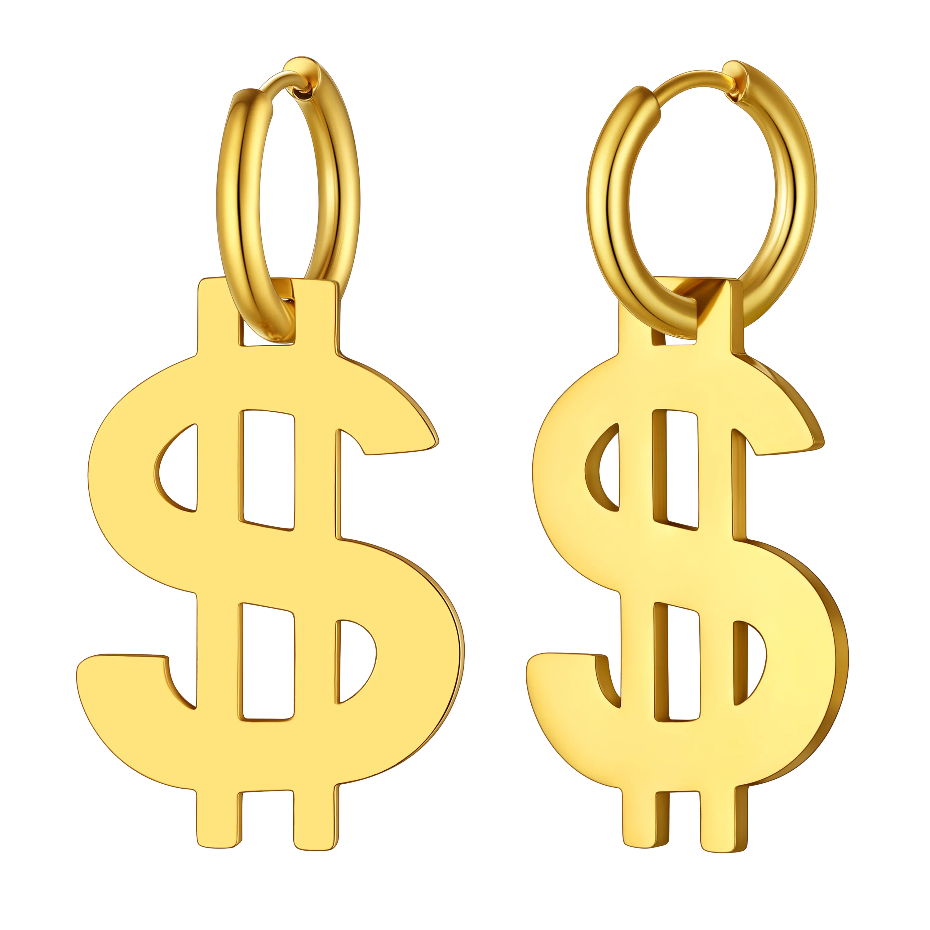Flash Sale Dollar Sign Dangle Hoop Earrings for Men