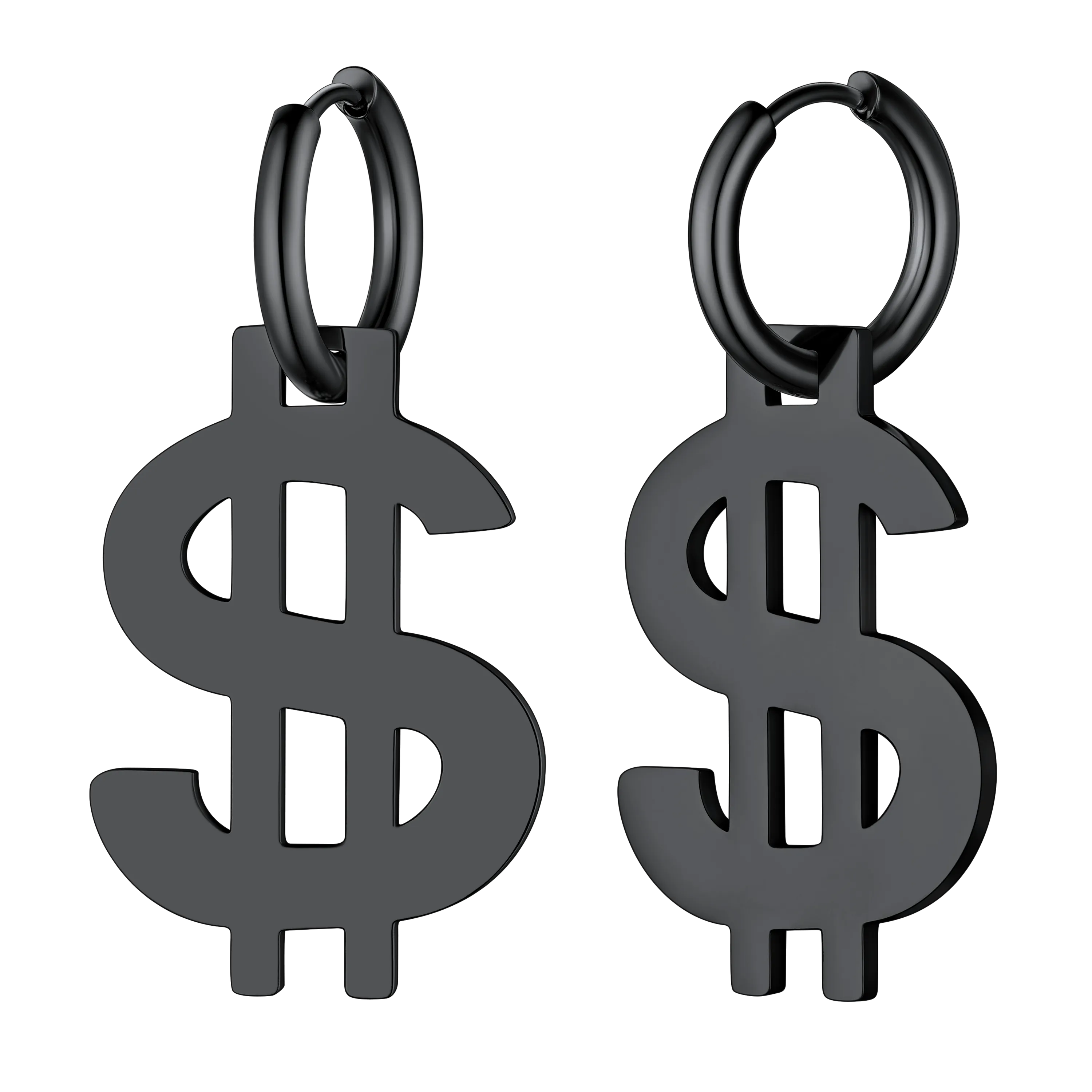 Flash Sale Dollar Sign Dangle Hoop Earrings for Men