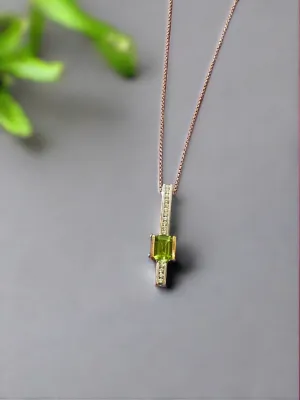 Frank Ruebel 14k Yellow/White Peridot and Diamond Pendant