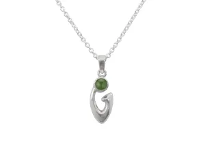 Free Form Cabochon Gemstone Pendant, Sterling Silver