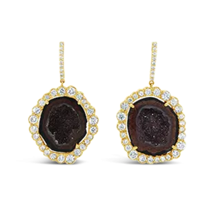 Geode & Diamond Earrings