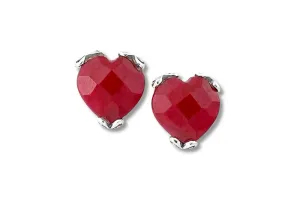 Glow Heart Earrings- Ruby