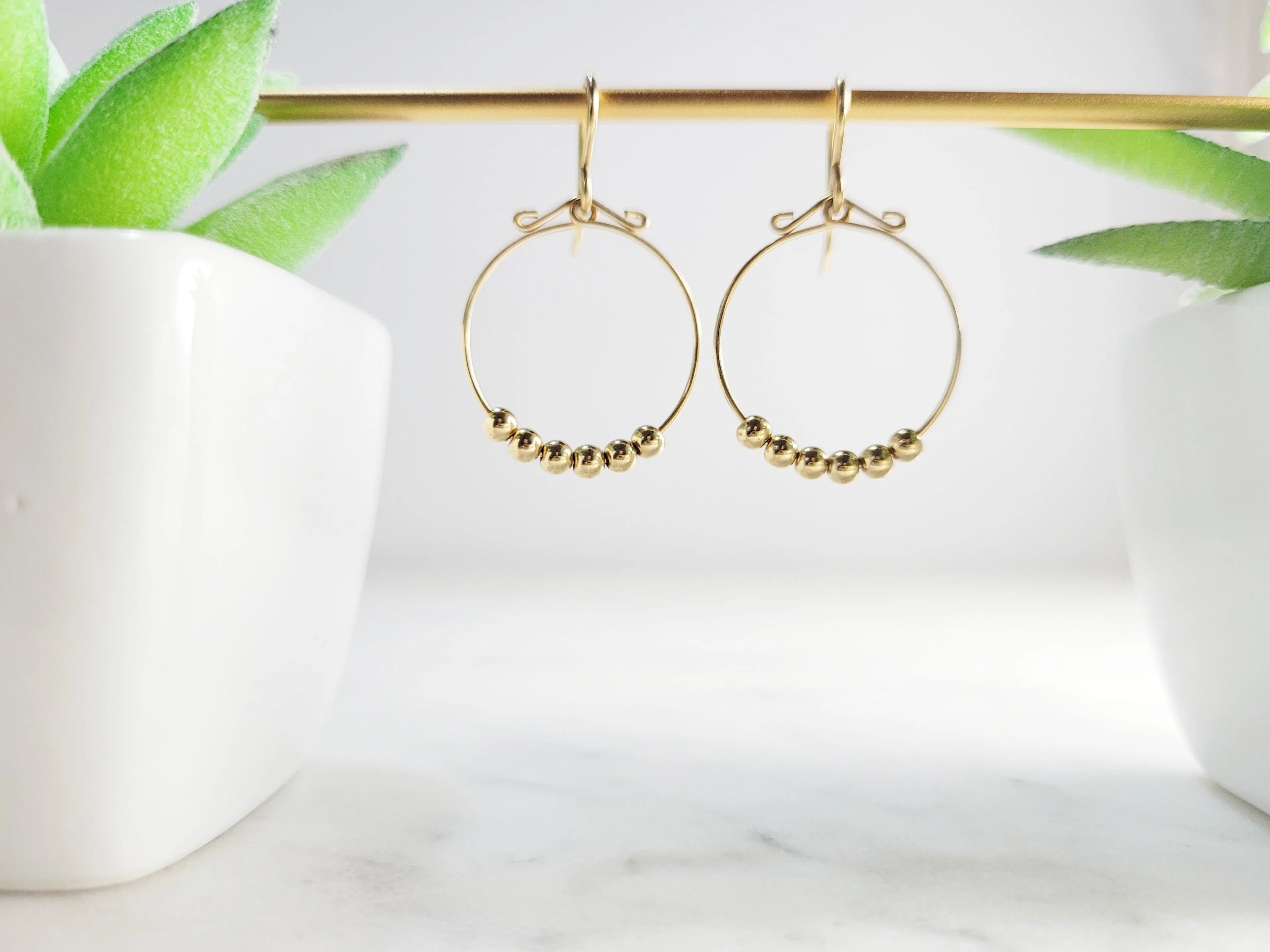 Gold Hoop Fidget Earrings