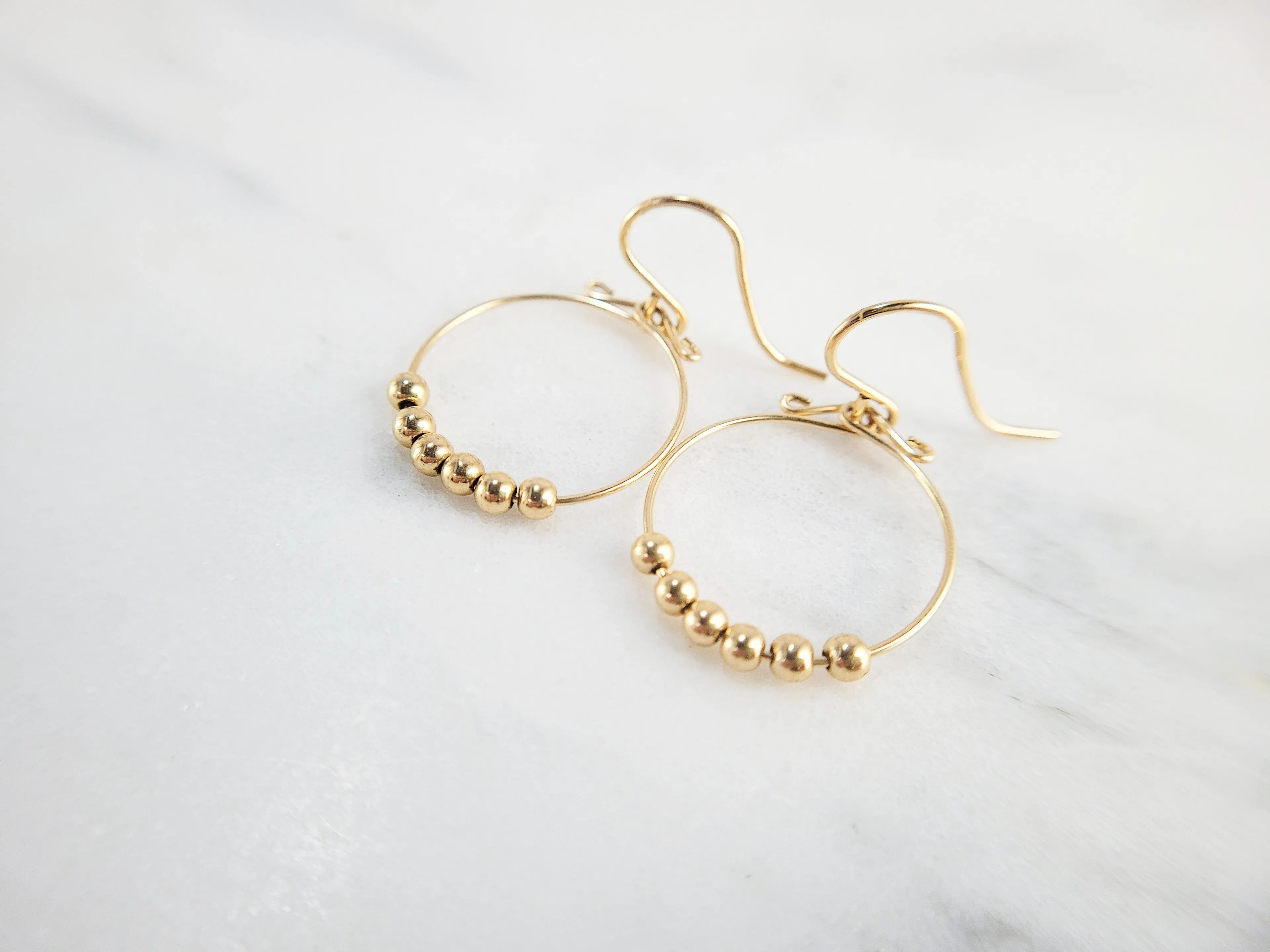 Gold Hoop Fidget Earrings