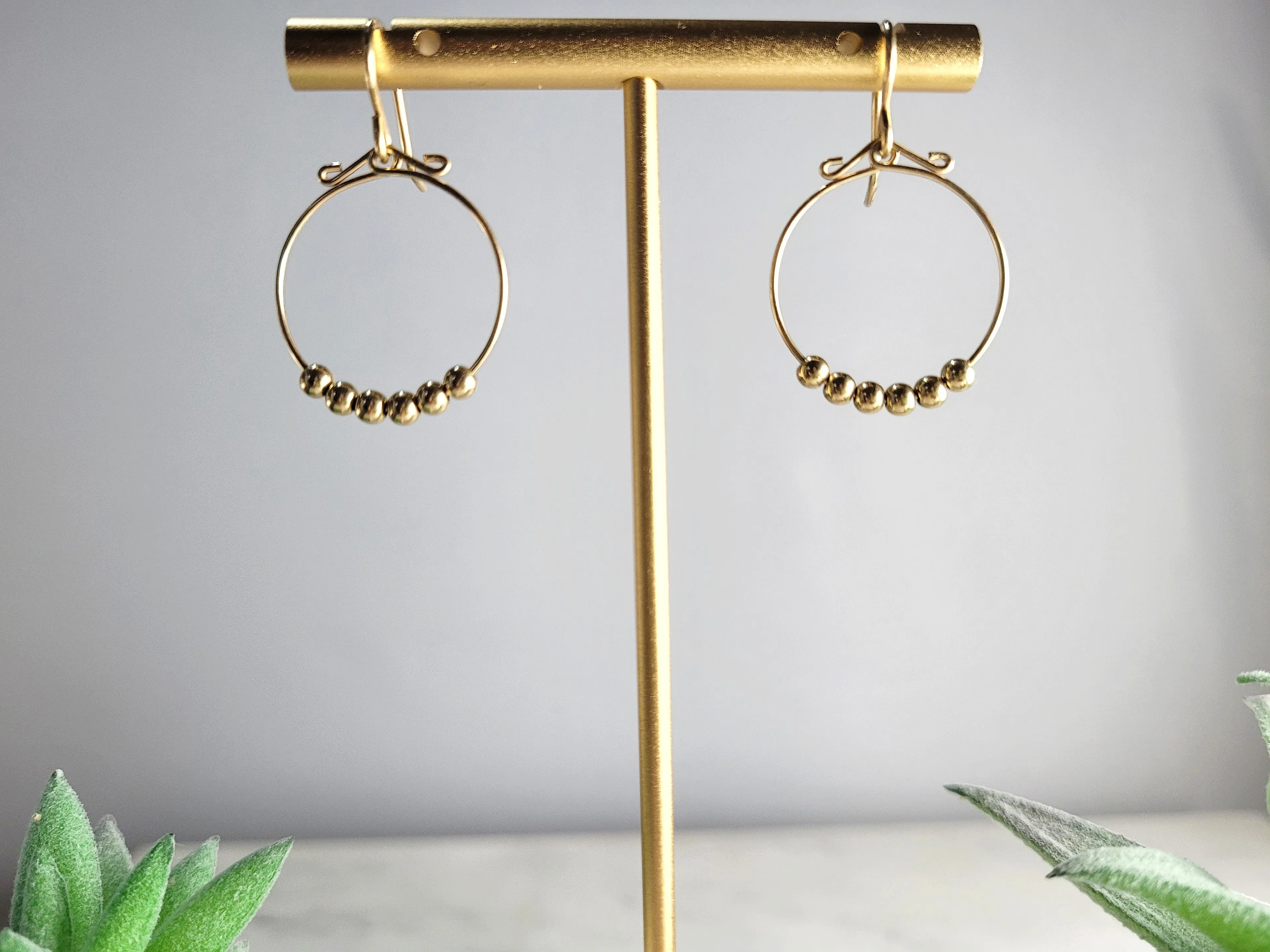 Gold Hoop Fidget Earrings