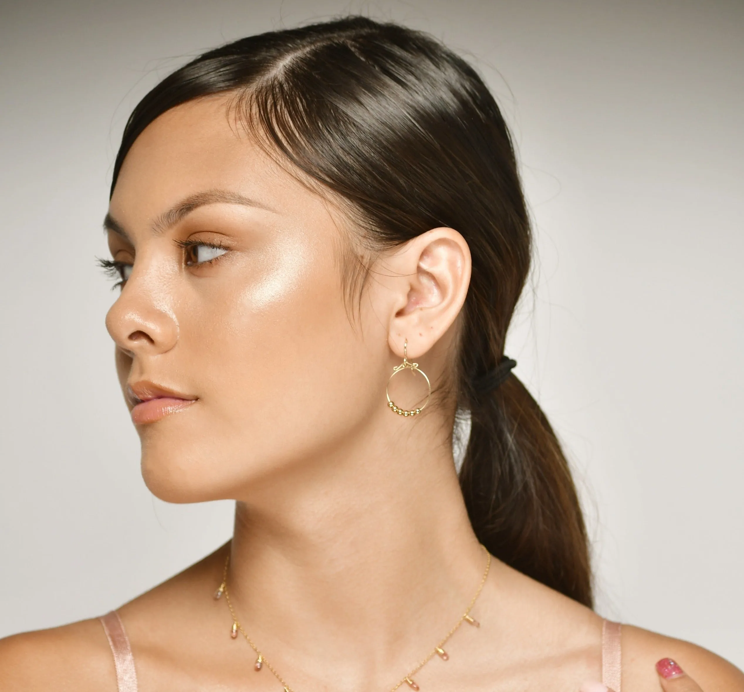 Gold Hoop Fidget Earrings