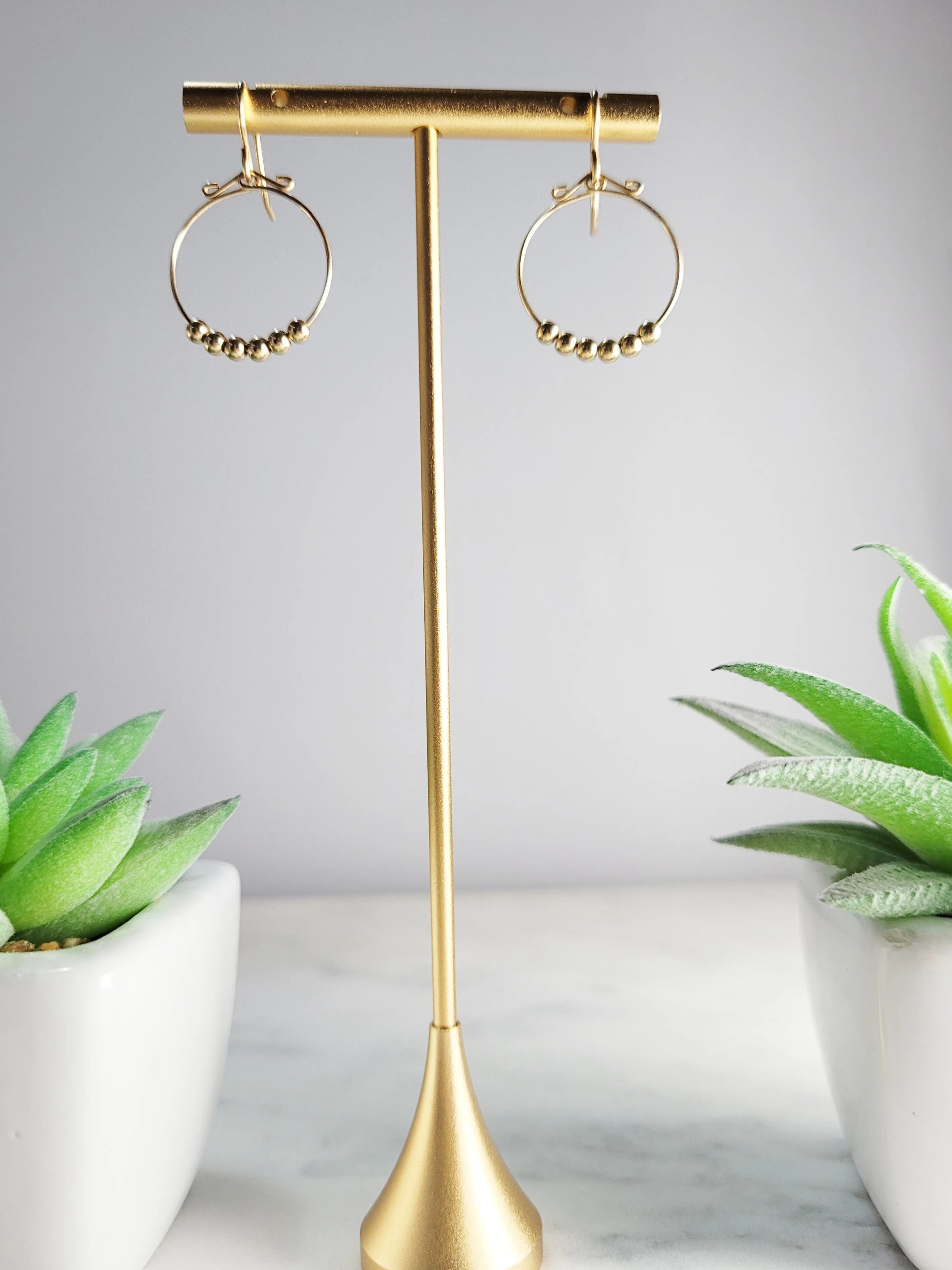 Gold Hoop Fidget Earrings