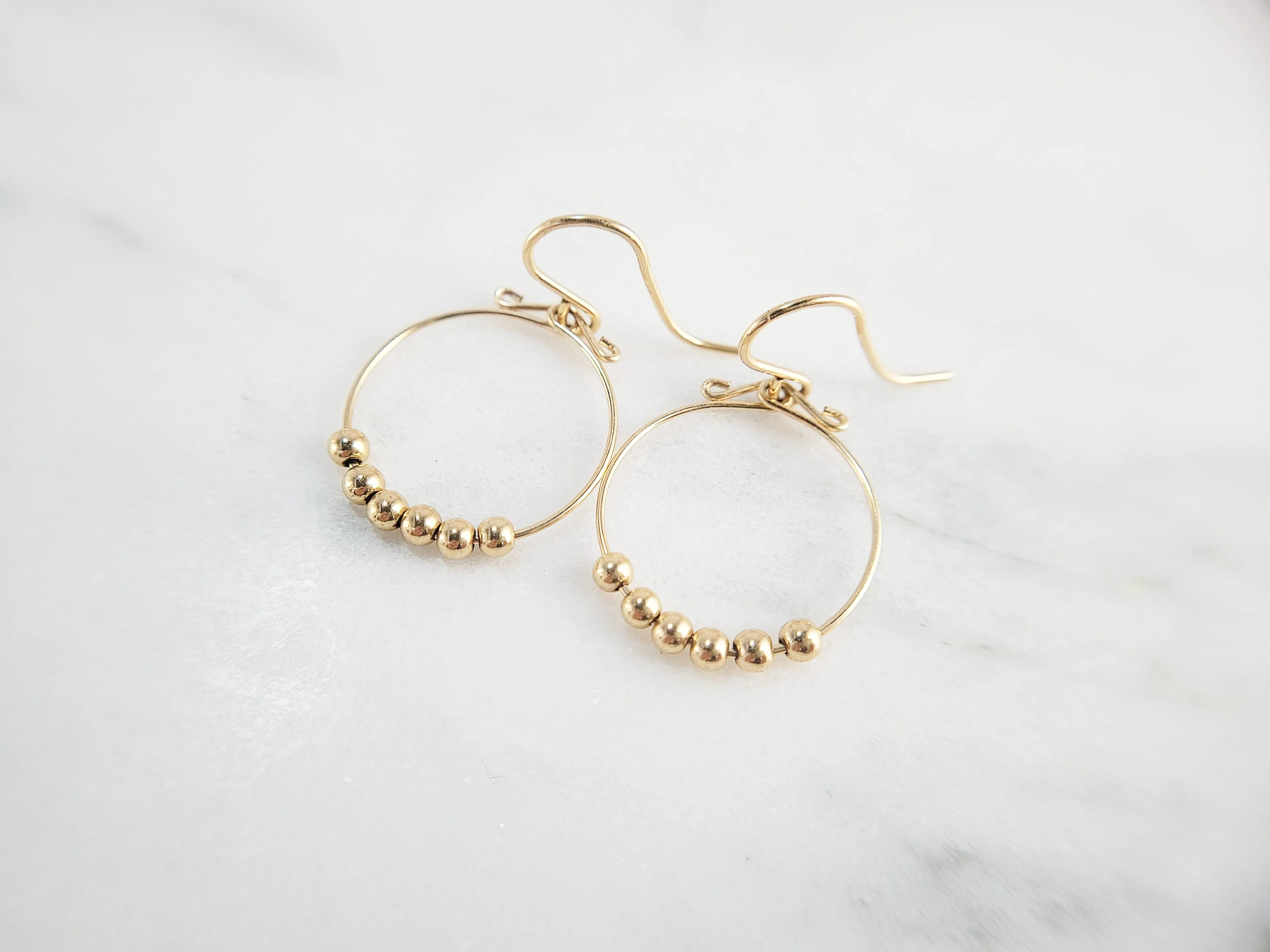 Gold Hoop Fidget Earrings
