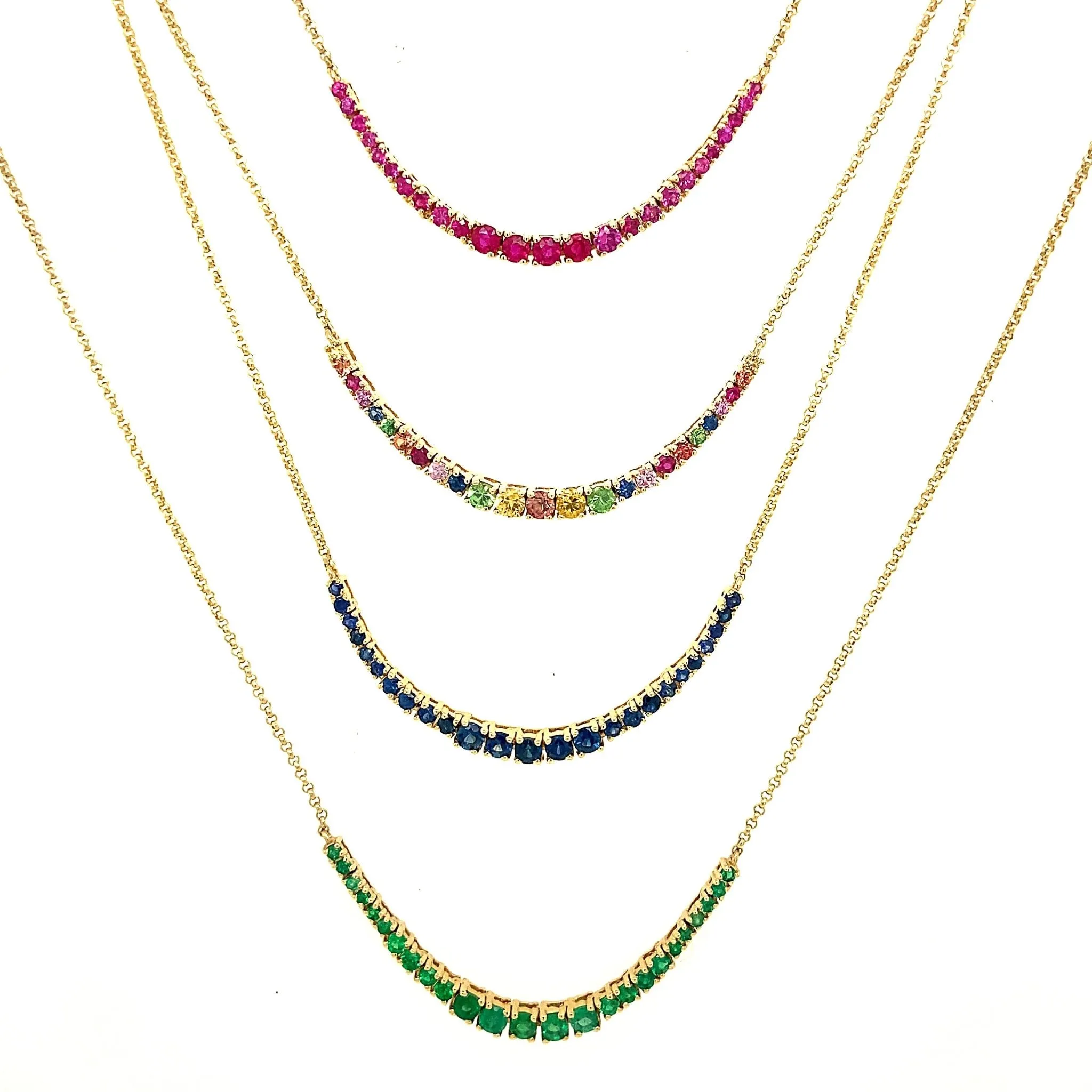 Graduated Basket Set Gemstone Necklace