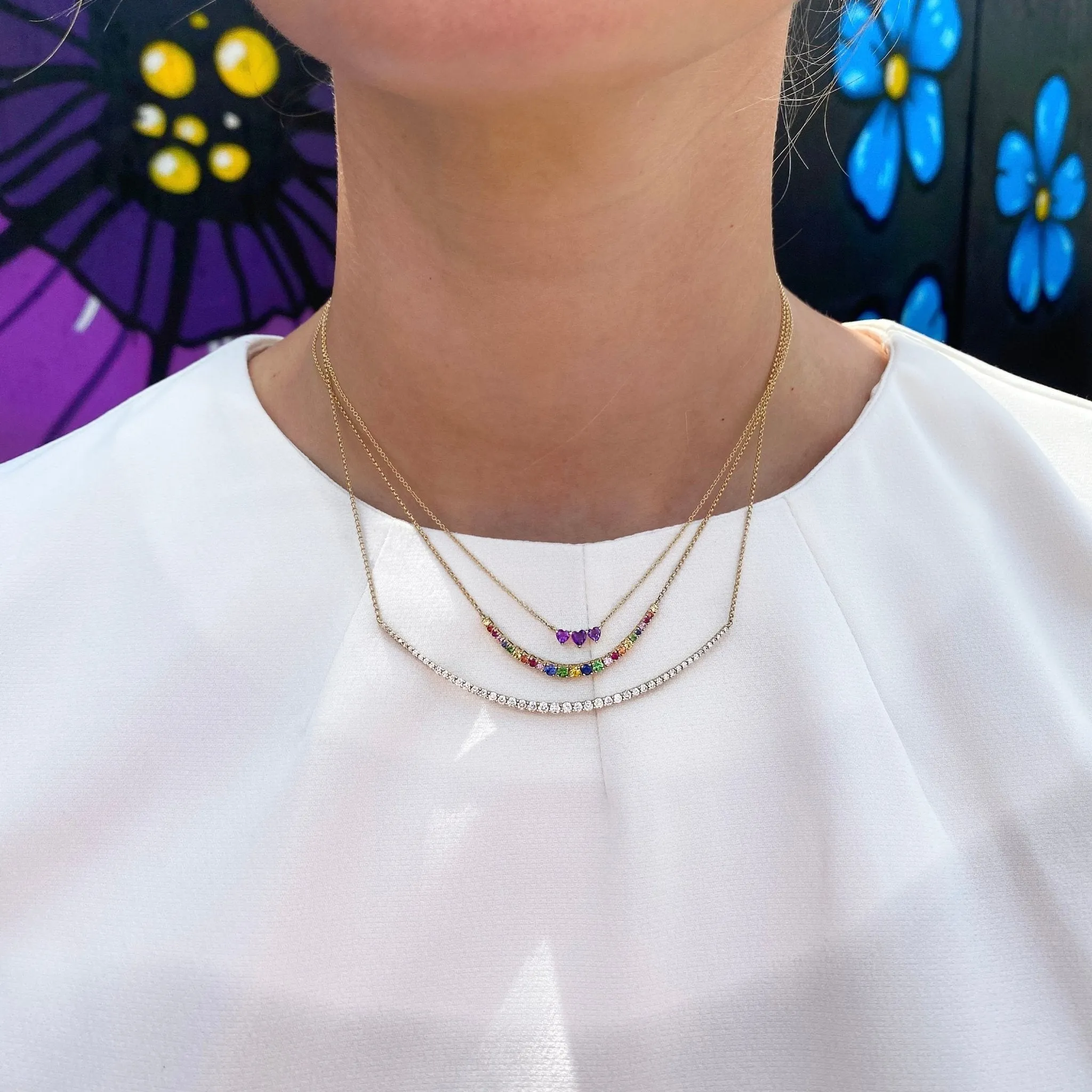 Graduated Basket Set Gemstone Necklace