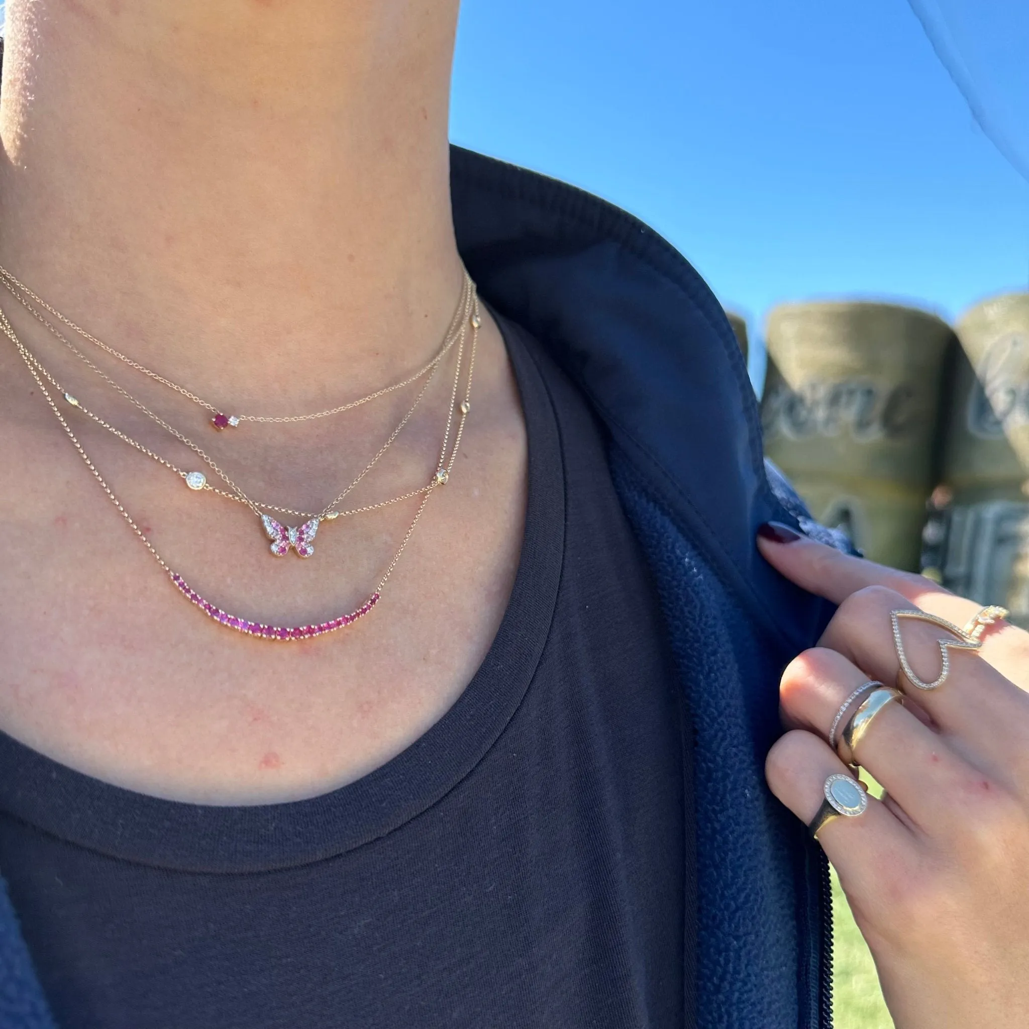 Graduated Basket Set Gemstone Necklace