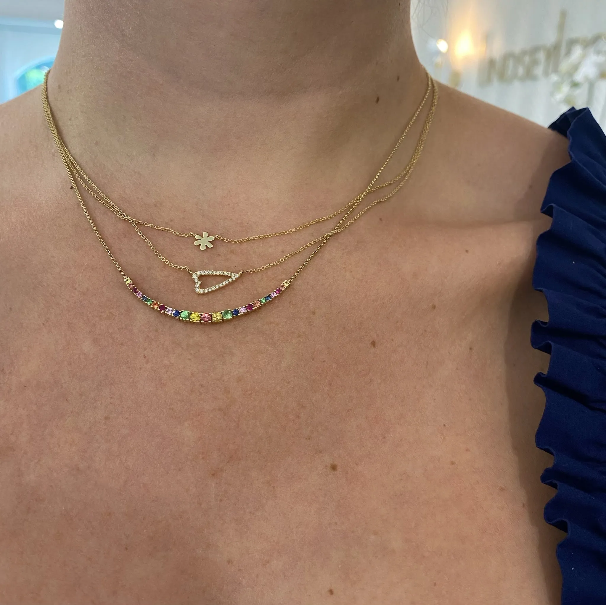 Graduated Basket Set Gemstone Necklace