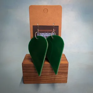 Green Rounded Point Dangle Earrings