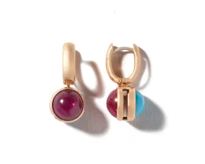 Greenland Ruby & Turquoise Drop Earrings