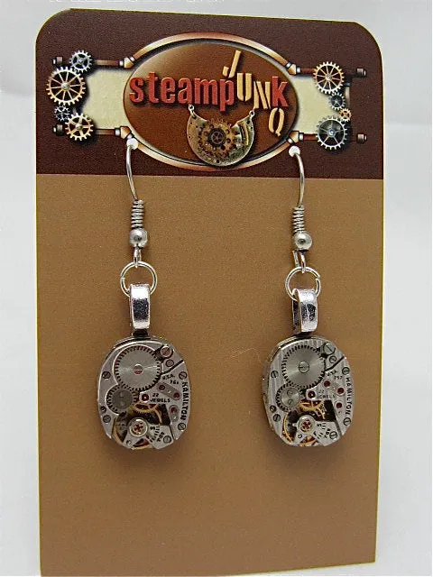 Hamilton  - Steampunk Earrings - Watch Movements -  Repurposed art