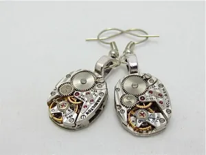 Hamilton  - Steampunk Earrings - Watch Movements -  Repurposed art