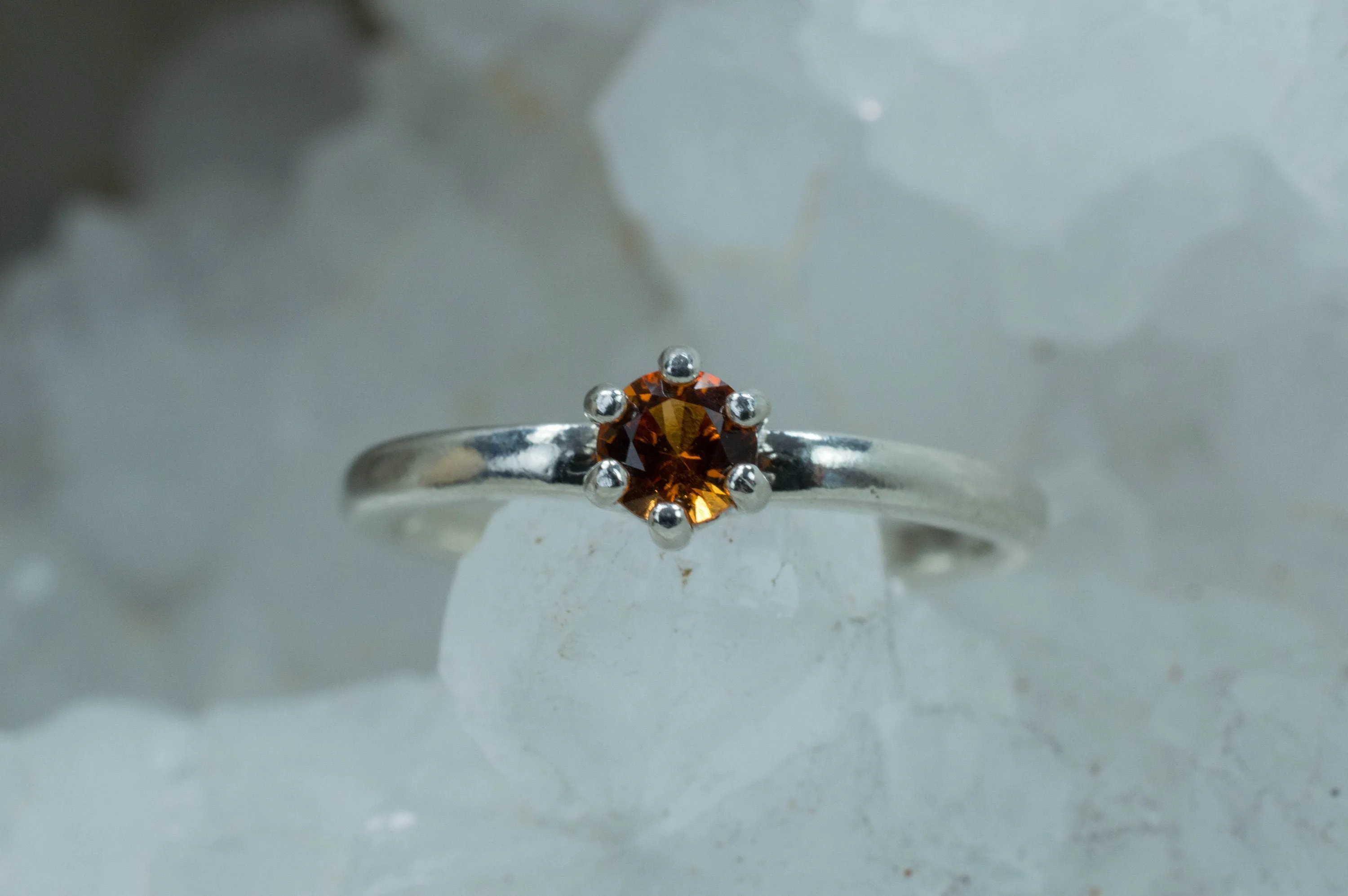 Hessonite Garnet Ring; Genuine Untreated Sri Lanka Garnet