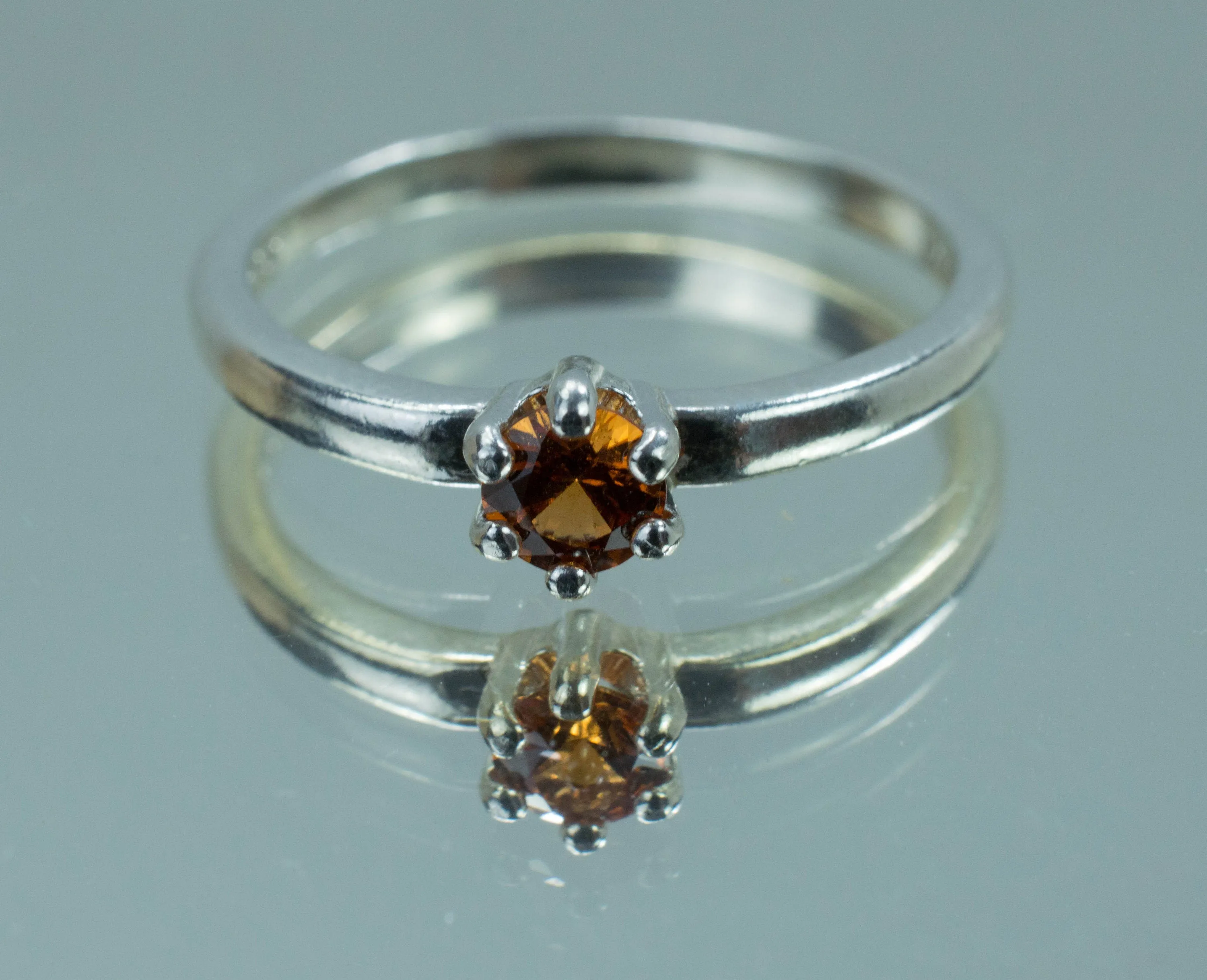 Hessonite Garnet Ring; Genuine Untreated Sri Lanka Garnet