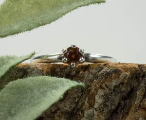 Hessonite Garnet Ring; Genuine Untreated Sri Lanka Garnet