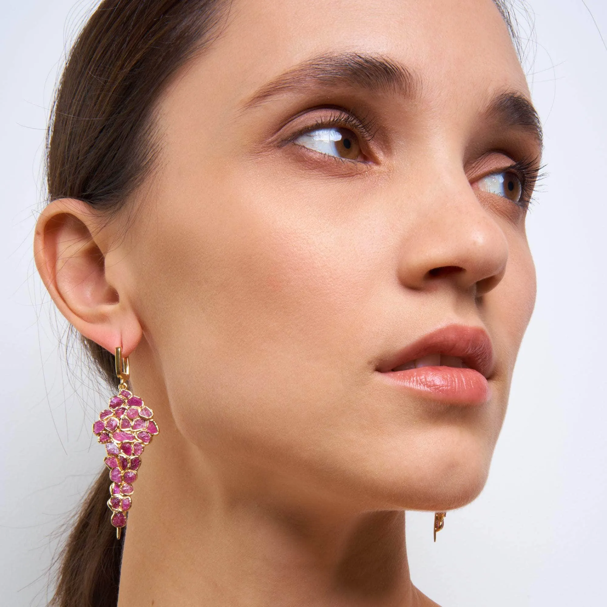 Ivy Rough Ruby Earrings