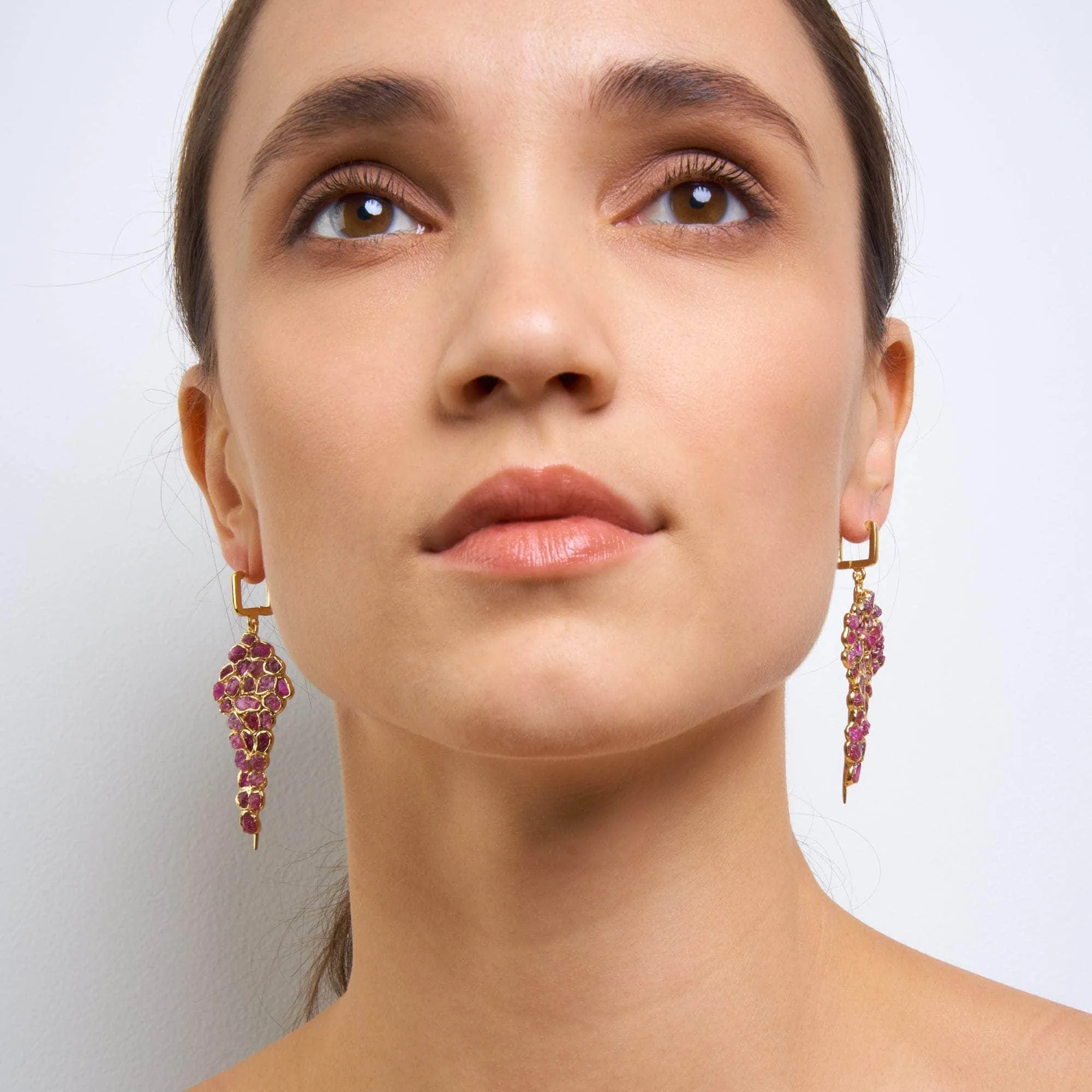 Ivy Rough Ruby Earrings