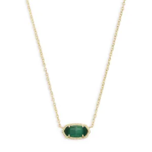Kendra Scott Elisa Necklace Gold Emerald Cat's Eye
