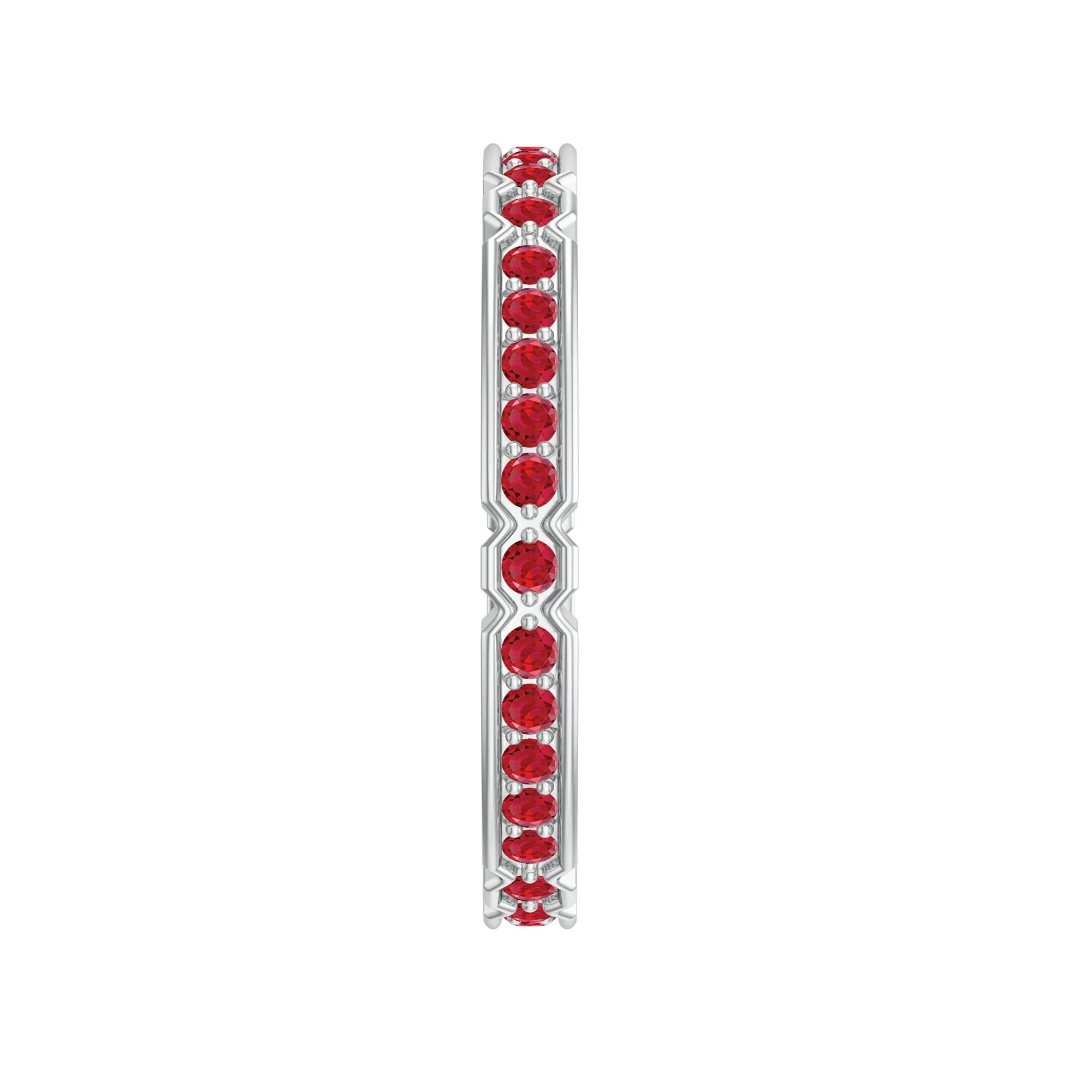 Lab-Created Ruby Classic Eternity Band Ring in Gold