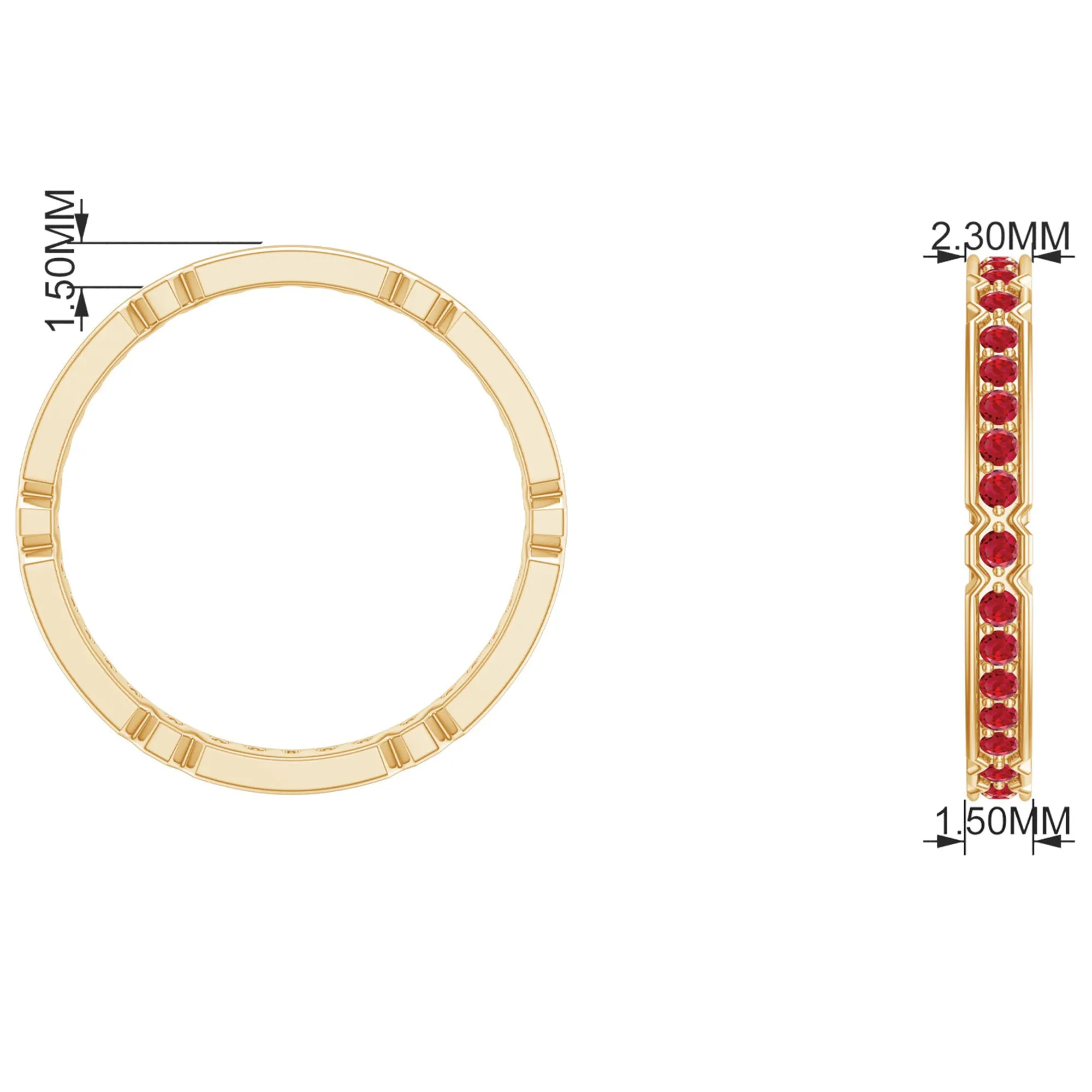Lab-Created Ruby Classic Eternity Band Ring in Gold