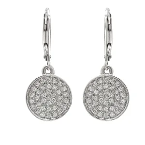 Leverback Diamond Disks Earrings 1/2Ctw
