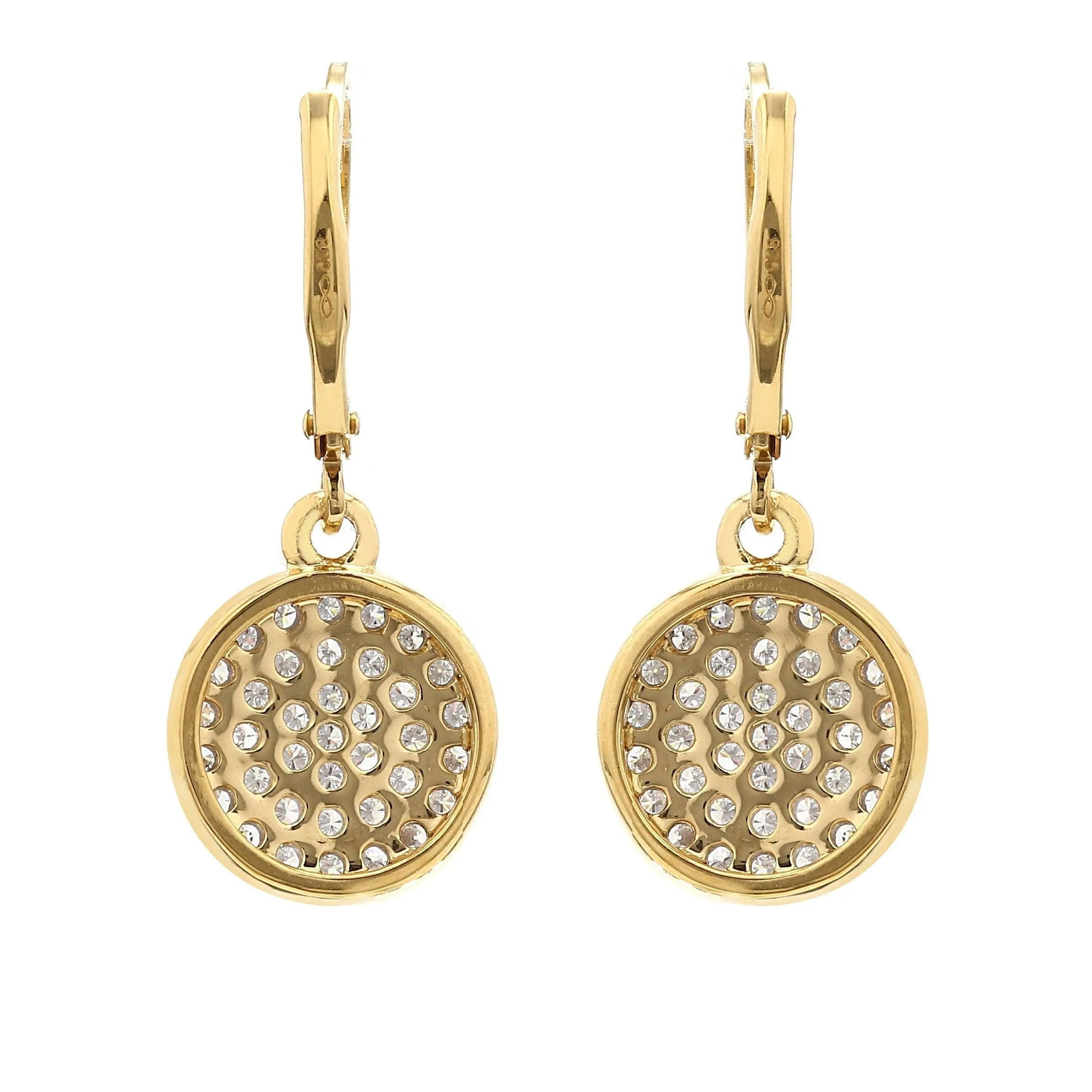 Leverback Diamond Disks Earrings 1/2Ctw