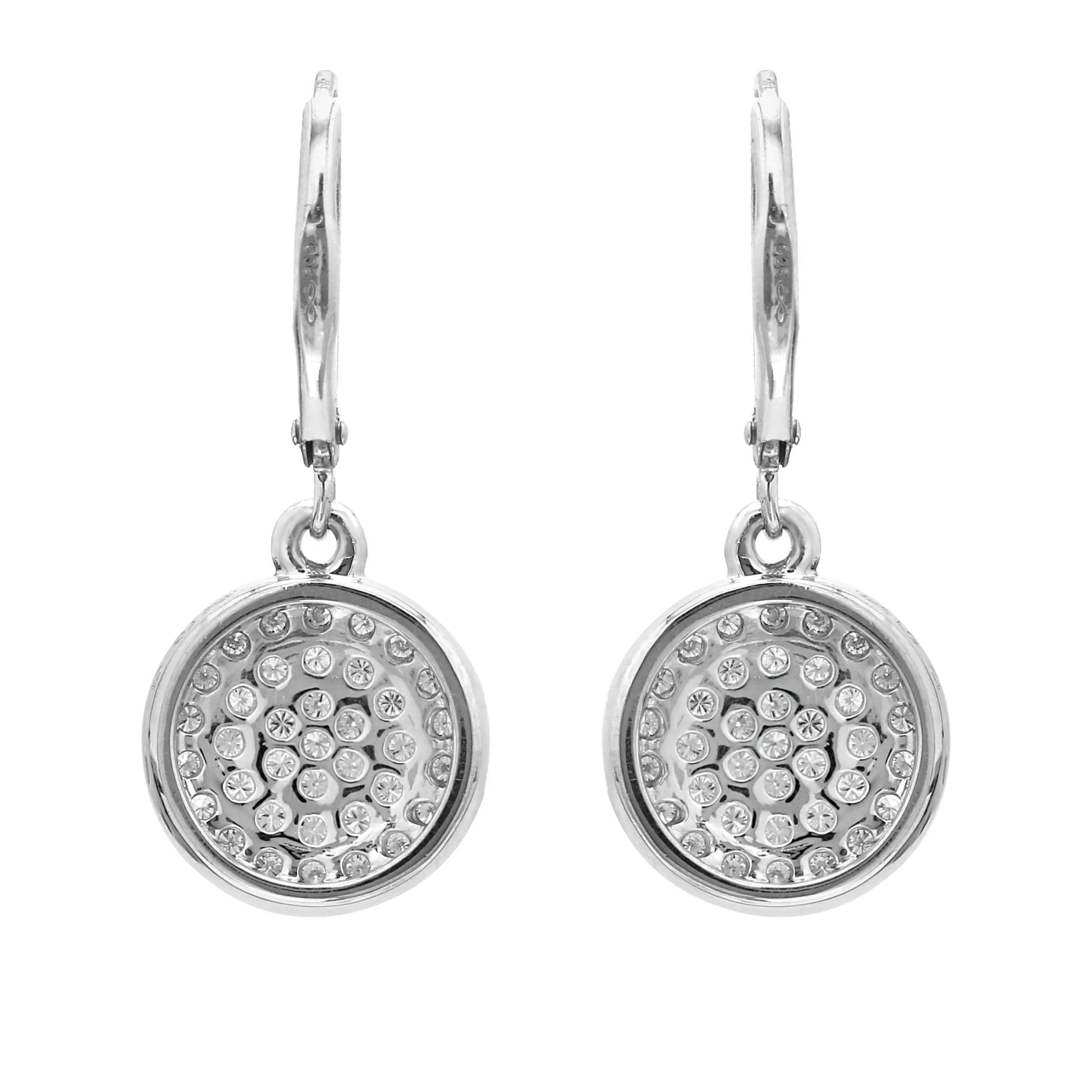 Leverback Diamond Disks Earrings 1/2Ctw