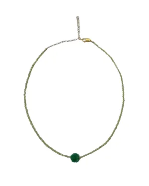 Lime Crystal Flower Necklace