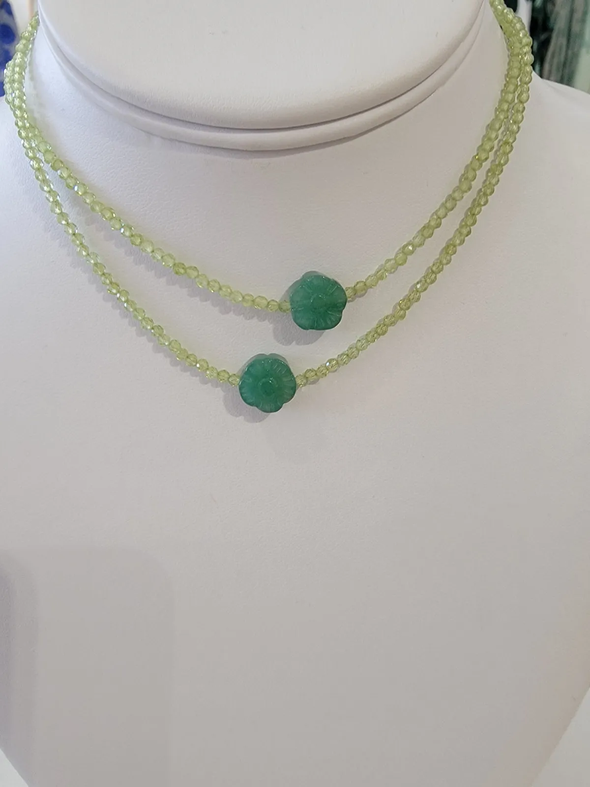 Lime Crystal Flower Necklace