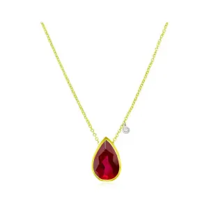 Meira T July Ruby   Birthstone  Pear Shape  Pendant
