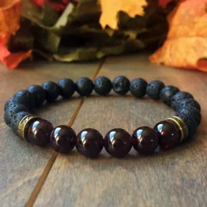 Mens Beaded Bracelets | Garnet Bracelet